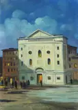 Livorno by Renato Natali, oil on canvas, offered Oct 2011