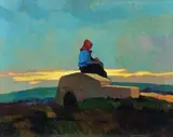 Renato Natali, Paesaggio con figura