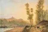 San Miniato dalla riva dell'Arno by John Henry Bradley, 1871, watercolour and pencil on paper, offered Oct 2011