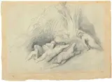 Gustave Doré, Nudi da Rubens, pencil on paper