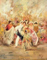 Vincenzo Migliaro, Il Carnevale, oil on canvas