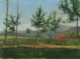 Giovanni Battista Quadrone, Paesaggio presso Mondovì, oil on canvas