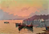Nicolas De Corsi, Marina, oil on canvas