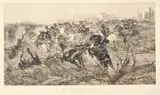 Carica di cavalleria by Giovanni Fattori, etching on rame, offered Oct 2011