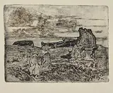 Riposo di marinai by Giovanni Fattori, etching on zinco, offered Oct 2011