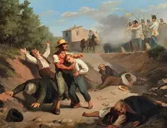 L'eccidio della famiglia Cignoli by Cosimo Conti, 1859, oil on canvas, offered Oct 2011