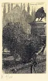 Umberto Boccioni, Piazza del Duomo, 1908, etching