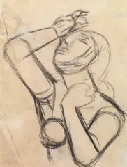 Manichino metafisico by Mario Sironi, 1919, charcoal on paper, offered May 2011