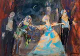 Figure by Mino Maccari, oil on panel, offered May 2011