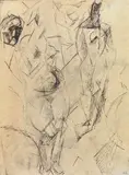 Nudi by Mario Sironi, 1913, ink on paper applicata on canvas, offered May 2011