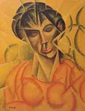 Ritratto femminile (La maestra Dafne Gambetti) by Roberto Marcello Iras Baldessari, 1916, oil on cardboard, offered May 2011