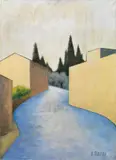Strada sui colli fiorentini by Ottone Rosai, 1956, oil on canvas, offered May 2011