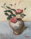 Vaso con rose by Ottone Rosai, 1954, oil on canvas, offered May 2011