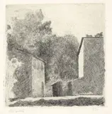 Giorgio Morandi, Paesaggio (Chiesanuova), 1924, etching