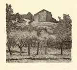 Giorgio Morandi, Paesaggio di Grizzana, le Lame, 1931, etching