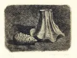 Giorgio Morandi, Natura morta con pigna e frammento di vaso, 1922, etching on paper Giappone