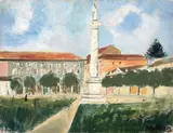 Piazza Ariostea a Ferrara by Filippo de Pisis, 1935, oil on canvas, offered May 2011