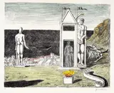 La sponda misteriosa by Giorgio de Chirico, 1968, lithograph a colori, offered May 2011