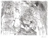 Pablo Picasso, Senza titolo (14.6.71.III), 1971, etching and puntasecca