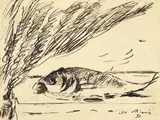 Filippo de Pisis, Pesce, 1931, inchiostro on paper