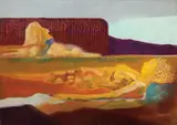 Marco Almaviva, Duna, 1971, oil on paniforte