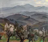 Raffaele De Grada, La valle di Santa Margherita a Montici, 1927, oil on faesite