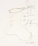 Senza titolo by Antoni Tàpies, 1999, inchiostro and pastel on paper, offered May 2011