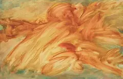 Jean Messagier, Printemps plissé, 1960, oil on canvas