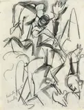 Emilio Vedova, Rastrellamenti Barabba, 1944, mixed media on paper applicata on canvas