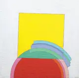 Eugenio Carmi, Il quadrato si sorprende, 2007, oil on canvas