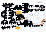 Giuseppe Capogrossi, Senza titolo, 1960, pastelli a cera on paper