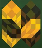 Bidim - Sarga by Victor Vasarely, 1973, acrylic on panel, offered May 2011