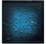 Franco Costalonga, Reflex blu, 2002, mixed media on cardboard