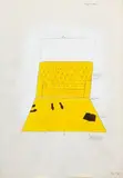 Cesare Tacchi, Poltrona con tappeto, 1967, enamel and mixed media on paper