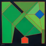 Achille Perilli, Il beato allegro, 2008, mixed media on canvas