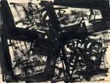 Emilio Vedova, Senza titolo, 1952, inchiostro on paper applicata on panel