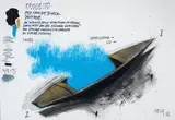 Fabrizio Plessi, Progetto per grande barca digitale, 2008, mixed media on panel