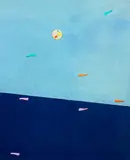 Sergio Dangelo, Au rerevoir, E.L.T!, mixed media on canvas