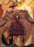 Rosso colmo by Bruno Ceccobelli, 2006, mixed media on legno, offered May 2011