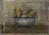 Natura morta con patate by Mario Marcucci, oil on cardboard, offered Apr 2011