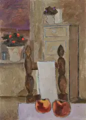 Interno by Renzo Grazzini, oil on compensato, offered Apr 2011