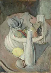 Natura morta by Giuseppe Manfredi, 1970, oil on canvas applicata on cardboard, offered Apr 2011