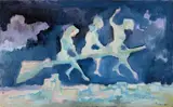 Figure by Mino Maccari, oil on canvas board, offered Apr 2011