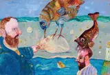 Figure con pesci by Antonio Possenti, oil on panel, offered Apr 2011