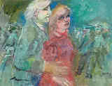 Figure con soldati by Mino Maccari, oil on panel, offered Apr 2011