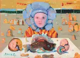 Senza titolo by Antonio Possenti, 1975, oil on canvas board, offered Apr 2011