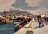 Portoferraio by Carlo Domenici, oil on panel, offered Apr 2011