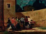 Baruffa by Renato Natali, oil on compensato, offered Apr 2011