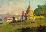 La pastora by Carlo Domenici, oil on compensato, offered Apr 2011
