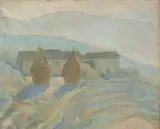 Alfredo Müller, Paesaggio, oil on canvas